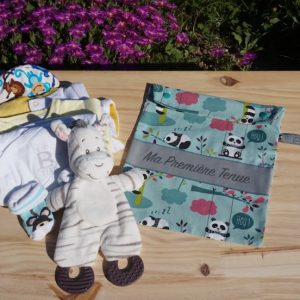 Kit Pochette Nouveau-né "Ma première tenue" - motif panda